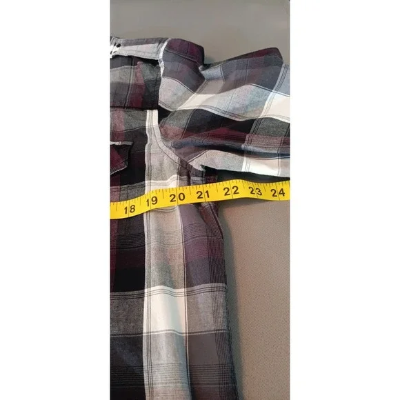 Helix Button Up Shirt Mens Purple Long Sleeve Plaid Size Large Y2k Skater Grunge - Picture 4 of 11